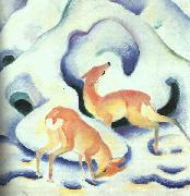 Franz Marc Deer in the Snow oil